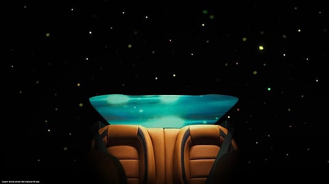 The car features an LED starlight ceiling. 