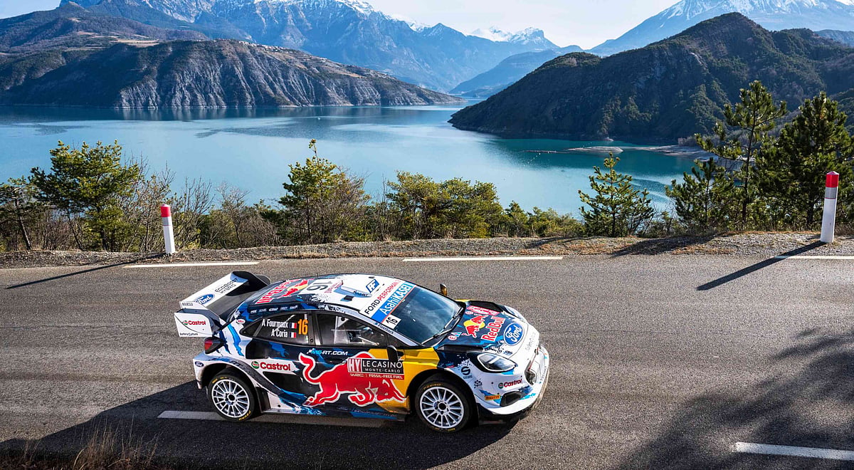Jaanus Ree / Red Bull Content Pool : Adrien Fourmaux (FRA) Alexandre Coria (FRA) during the World Rally Championship Monte-Carlo