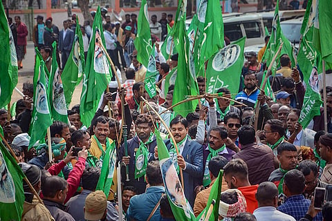 JMM workers protest in Ranchi