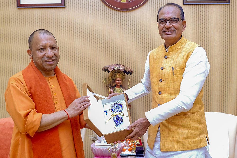 Shivraj Chouhan meets Yogi Adityanath