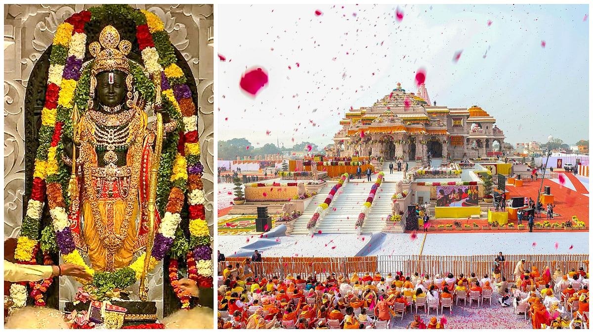 PTI : The Ram Mandir in Ayodhya is now finally open for devotees 
