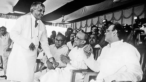 Lalu Prasad Yadav, Jyoti Basu and VP Singh
