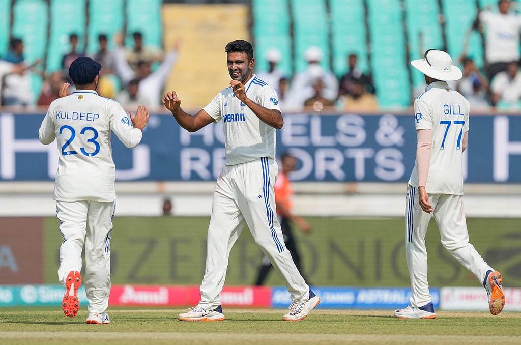 (AP/ Ajit Solanki) : IND vs ENG, 3rd Test: Ravi Ashwin celebrates his 500th wicket