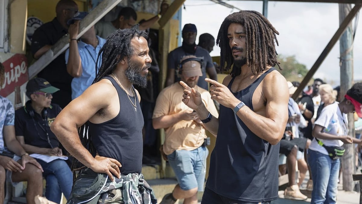 On the set of "Bob Marley: One Love"  - AP
