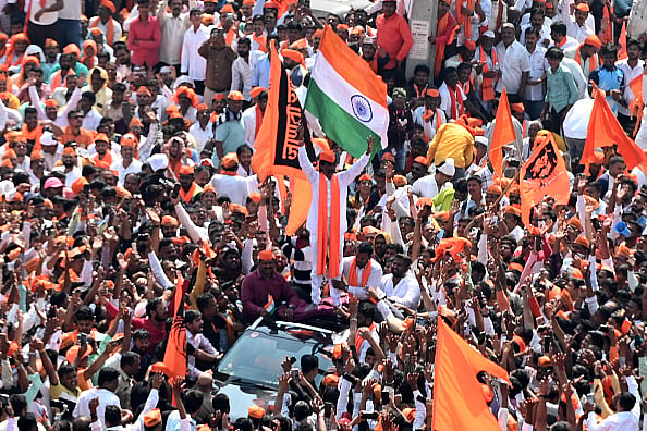 Getty Images : Maratha leader Manoj Jarange Patil with his supporters gathered in large numbers.