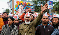 PTI Photo : Members of Uttarakhand Numainda Group protest against the Uniform Civil Code (UCC) bill during a special session of the Uttarakhand Legislative Assembly, in Dehradun. 
