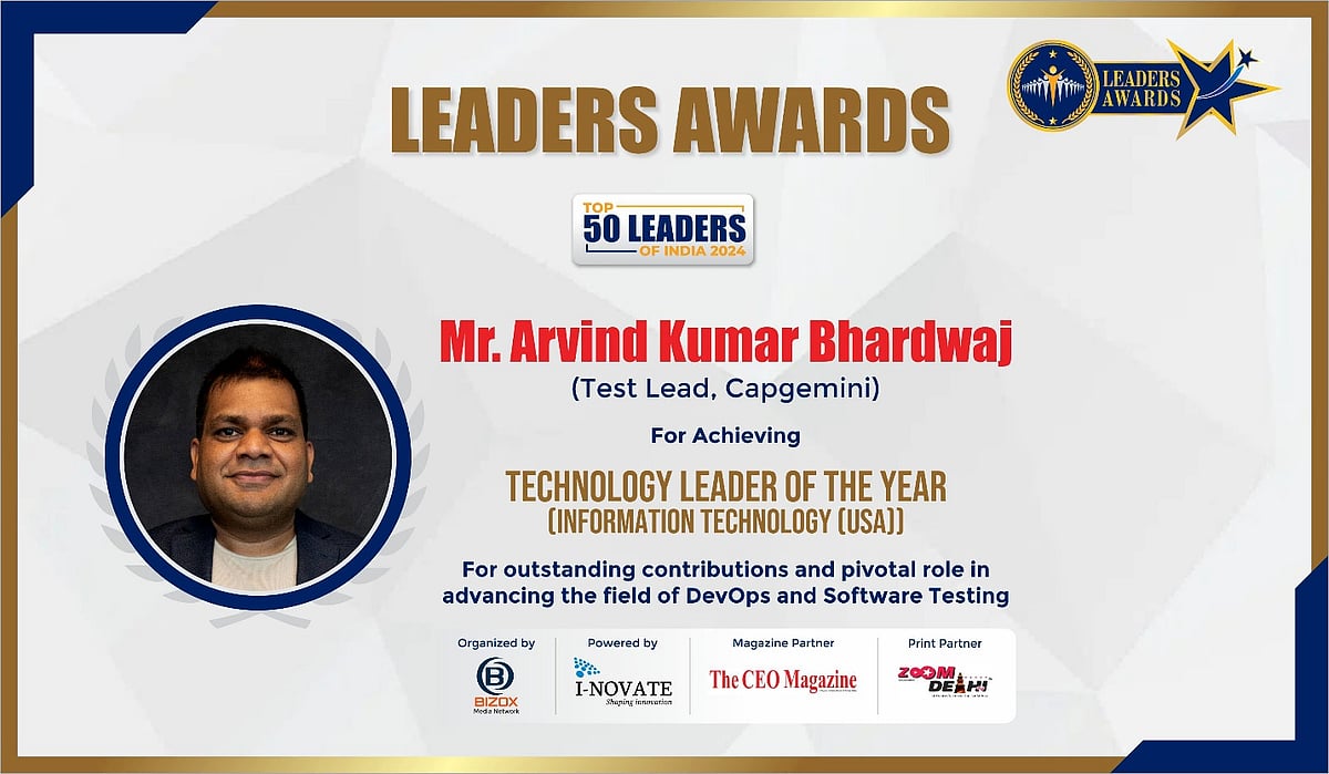 Technology Leader of The Year – Information Technology (USA) For outstanding contributions and pivotal role in advancing the field of DevOps and Software Testing