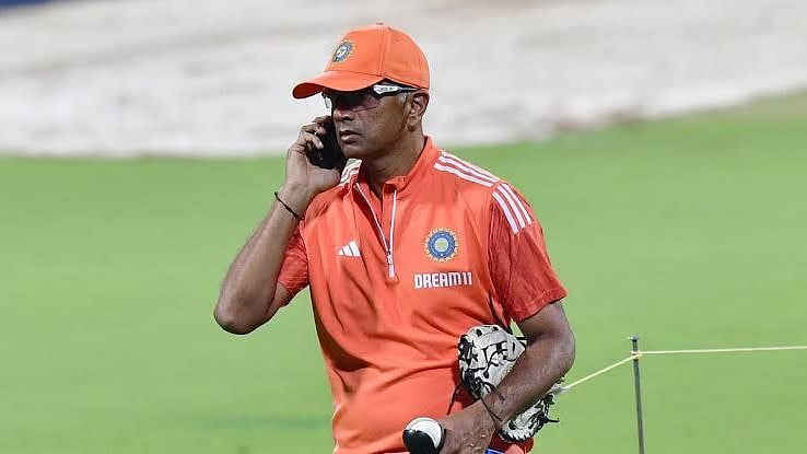Indian cricket team head coach Rahul Dravid. - X/HKhurdra72916