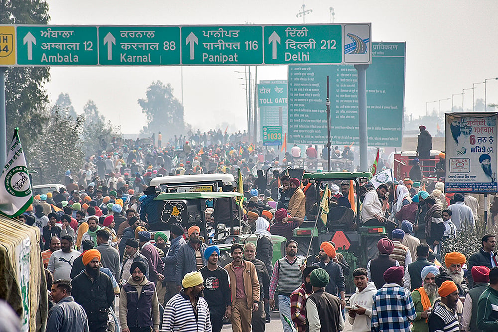 Farmers march: Security at Haryana border