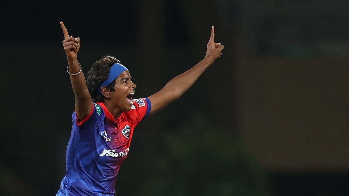 Arundhati Reddy took the wicket of Poonam Khemnar in UP Warriorz vs Delhi Capitals, WPL 2024 match in Bengaluru. - WPL
