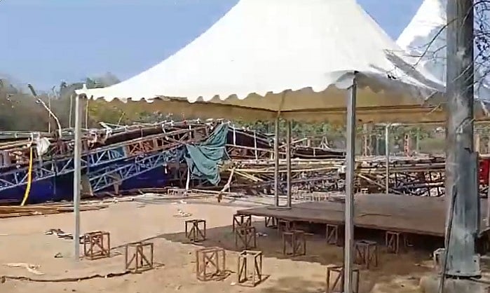 Screen grab from video posted on X/ANI : The incident took place near Gate No. 2 of Delhi's Jawaharlal Nehru stadium