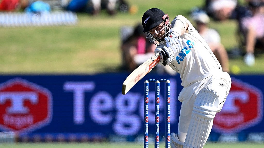 Kane Williamson of New Zealand bats during the first day of the first test between New Zealand and South Africa at Bay Oval, Mt Maunganui. - AP Photo/Andrew Cornaga