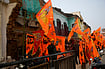 Getty Images : A man is taking a selfie in front of saffron flags ahead of the opening of the Hindu Ram Temple in Ayodhya (representative image)