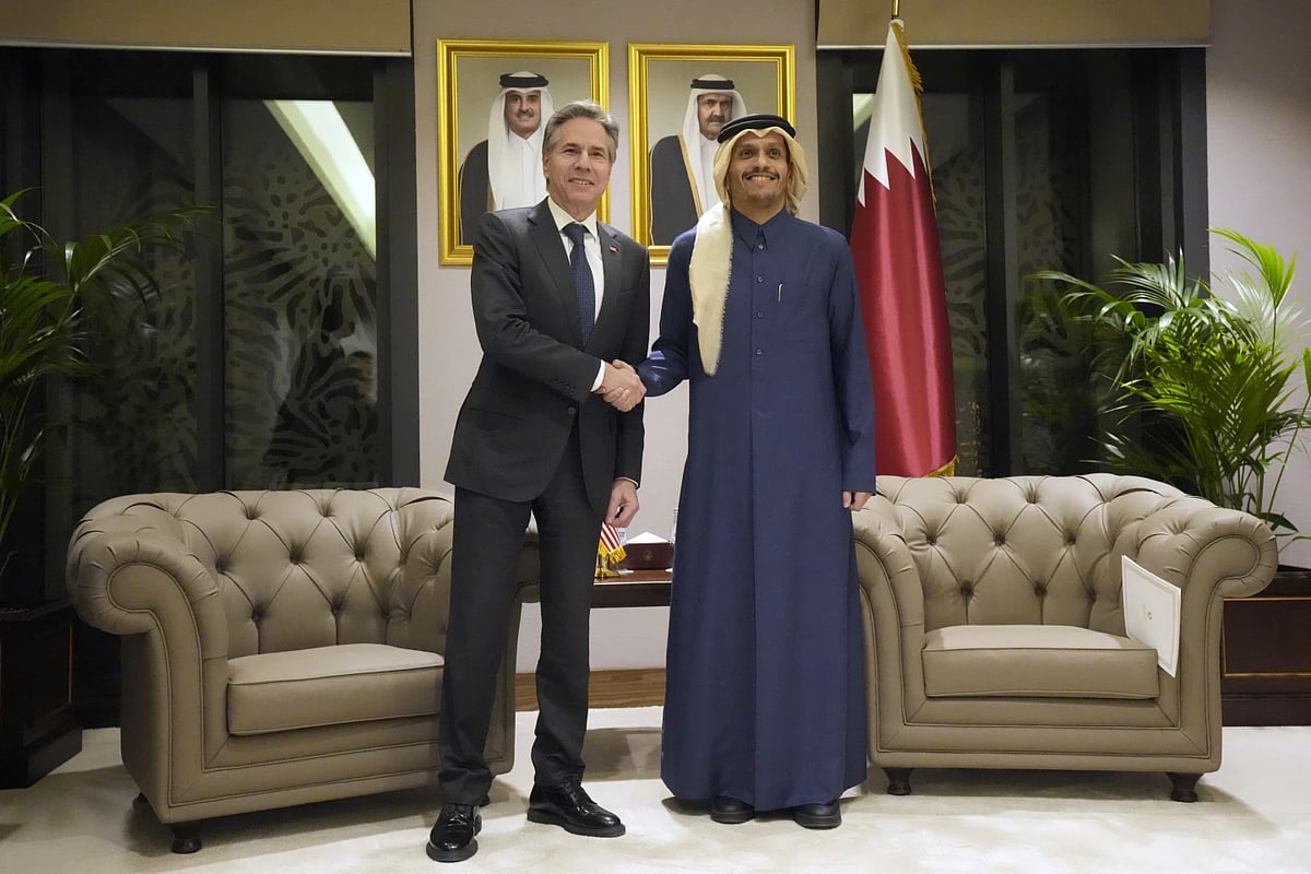 AP : US Secretary of State Anthony Blinken With Qatar PM | 