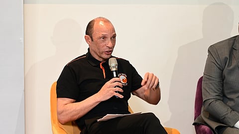 Mr. Terence (Terry) Phelan, Sporting Director, South United Sports Foundation interacting with the audience. 