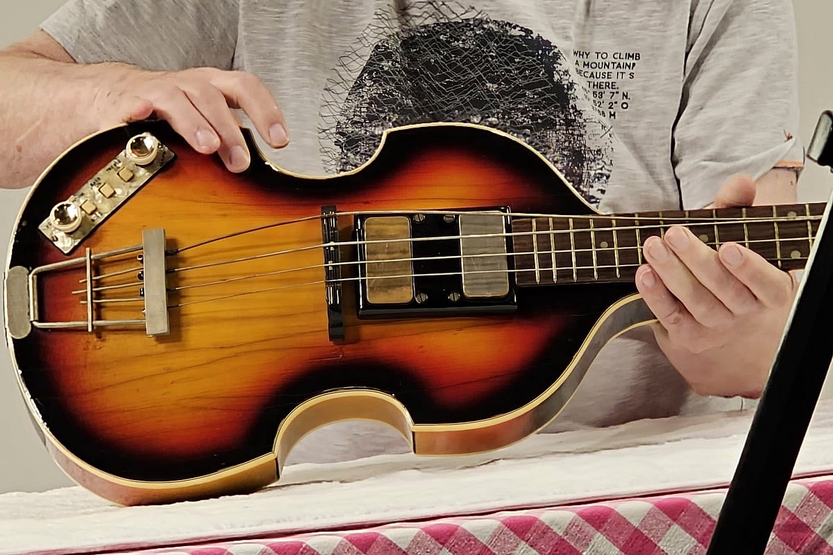 The Lost Bass Project/Nick Wass via AP : A bass stolen from Paul McCartney more than 50 years ago has been found and returned to the Beatle.