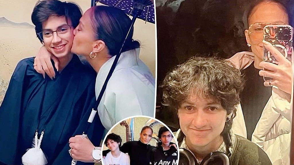 X : Jennifer Lopez with Twins