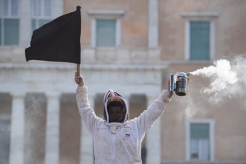Beekeepers demonstration in Greece