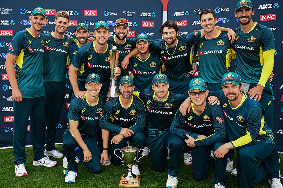 NZ Vs AUS, 3rd T20I: Australia Defeat New Zealand By 27 Runs In Rain-Hit Contest, Sweep Series 3-0 - In Pics