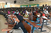India- Africa: The Educational Connect (Photo by Manuel Medir/Getty Images) : Students attend the teacher's lesson at the town's high school on November 17, 2023, in Balltilaye, Senegal
