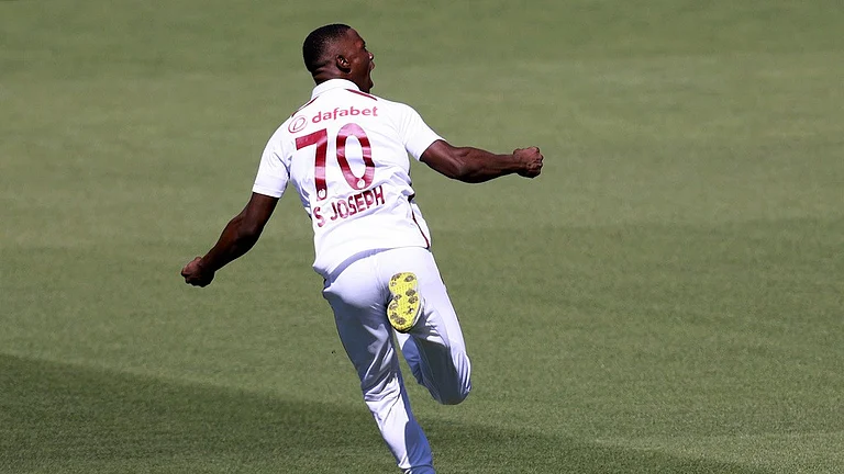 West Indies pacer Shamar Joseph. - AP Photo/James Elsby