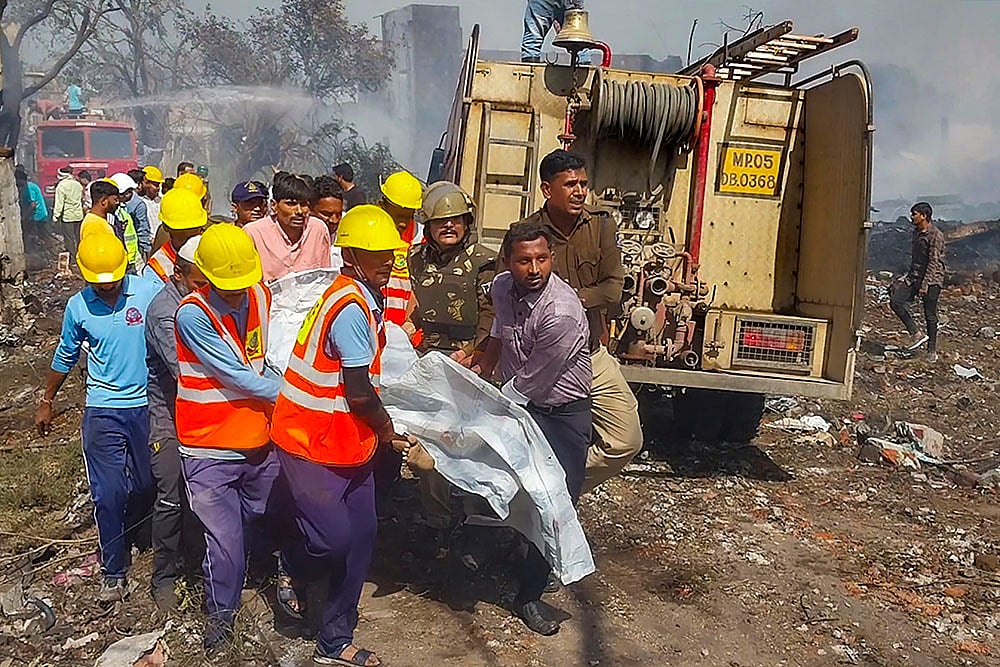 Photo: PTI :  Blast In Firecracker Factory