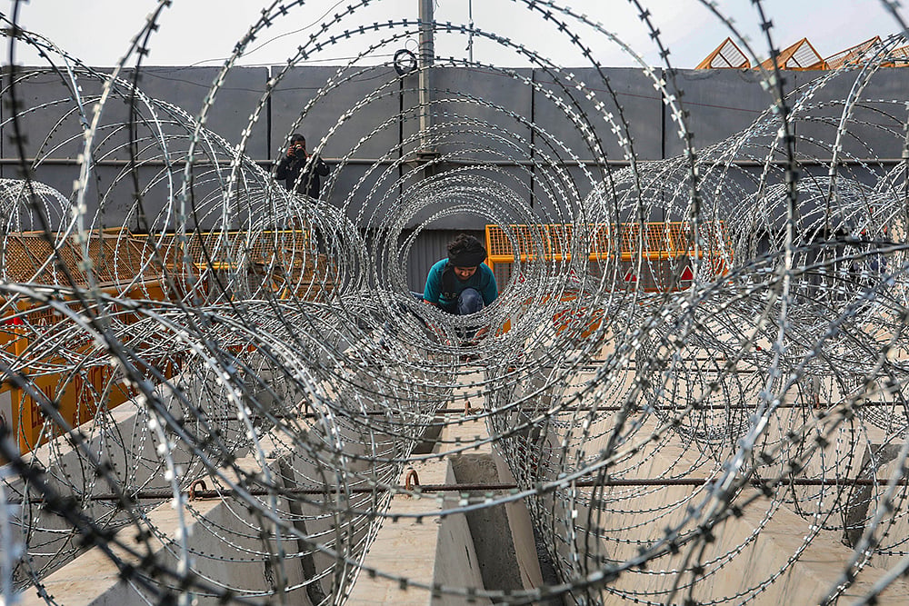 Security at Delhi Haryana Singhu border
