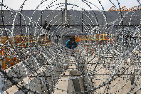 Security at Delhi Haryana Singhu border