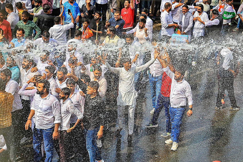 Congress protest in support of farmers in RJ