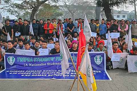 TIPRA Motha student organization protest