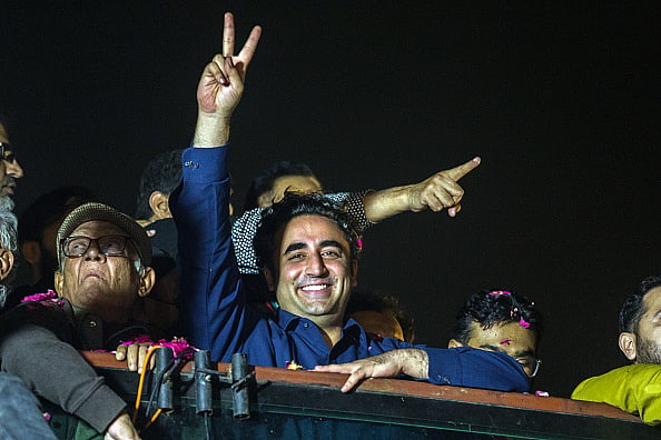 Getty Images : Bilawal Bhutto Zardari during a election campaign rally in Karachi, Pakistan |