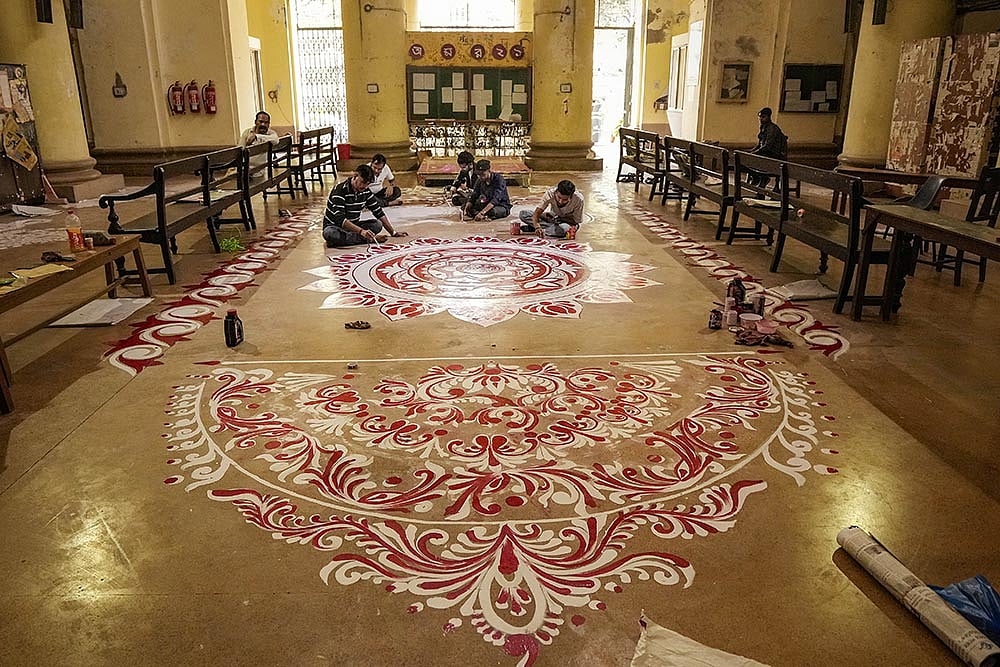 Saraswati Puja preparations in Kolkata