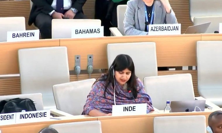 India's First Secretary Anupama Singh - Screen grab from video posted on X/ANI