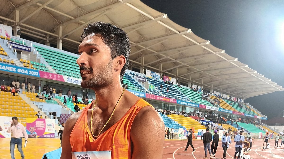 X/ @afiindia : Indian high jumper Tejaswin Shankar.