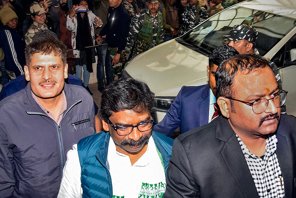 | Photo: PTI : ED makes fresh arrests in connection with the alleged illegal land grabbing