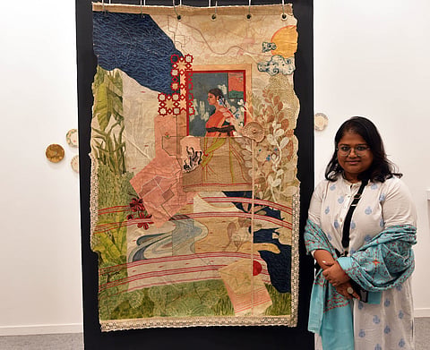 Ekta Singha's layered creation mimics the piling up of memories and experiences one collects along life | 