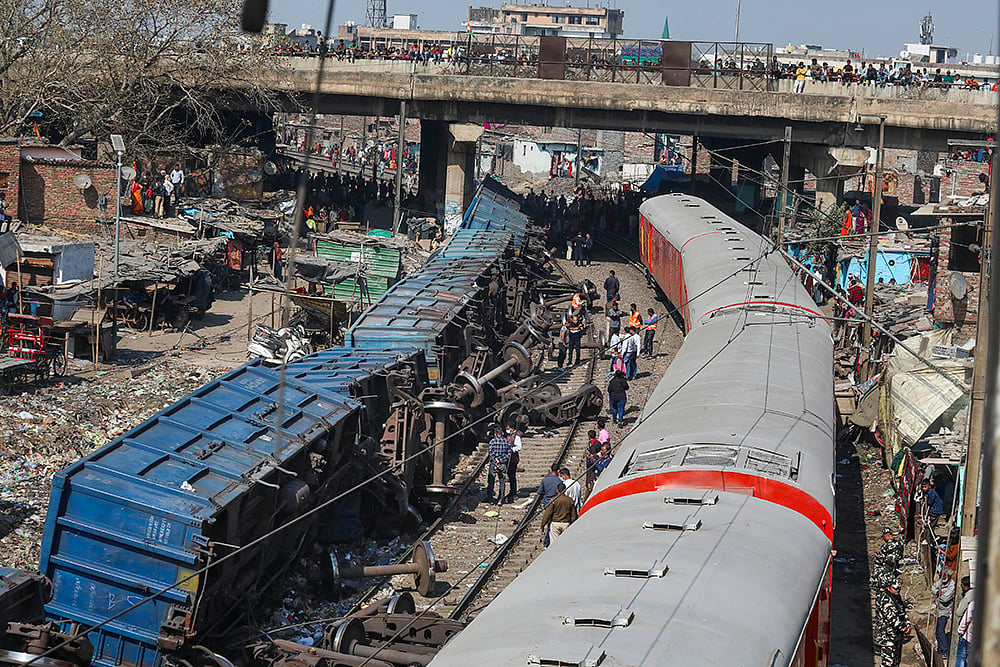 | Photo: PTI : Goods train between iran to pakistan derails (FIle Image)