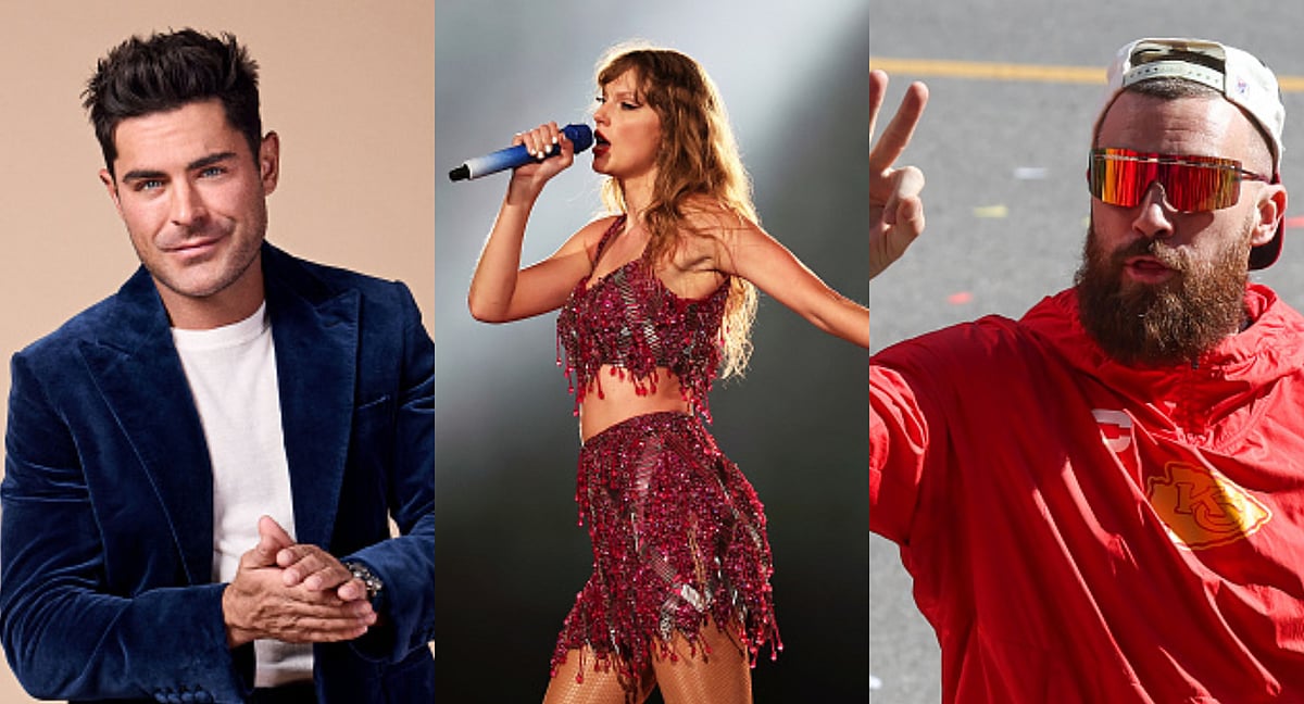 Zac Efron, Taylor Swift And Travis Kelce - Getty Images