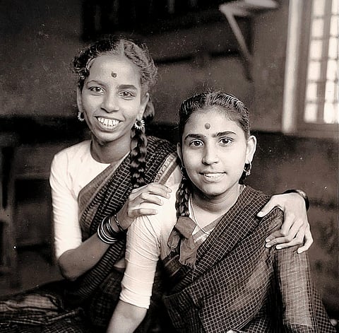 Tatya’s niece Shashi Samant with her friend at Dadar in the late 50s
