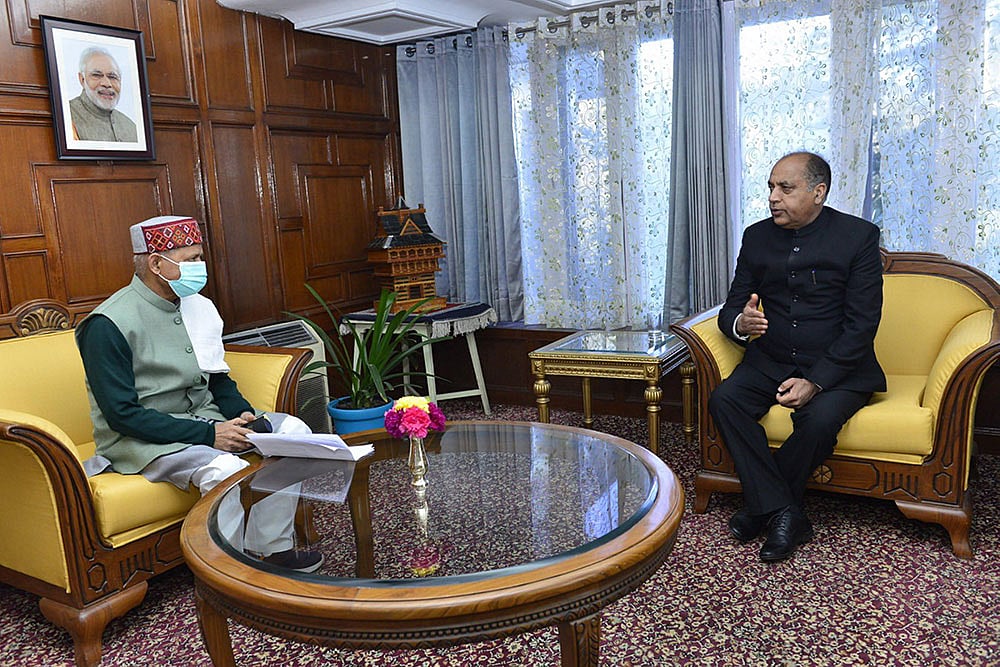 Photo: PTI : Jairam Thakur met HP governor
