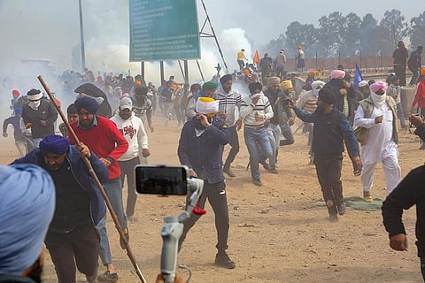 Farmers march: Tear gas hurled at Haryana border