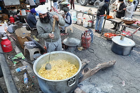 Farmers protest at Shambhu Border