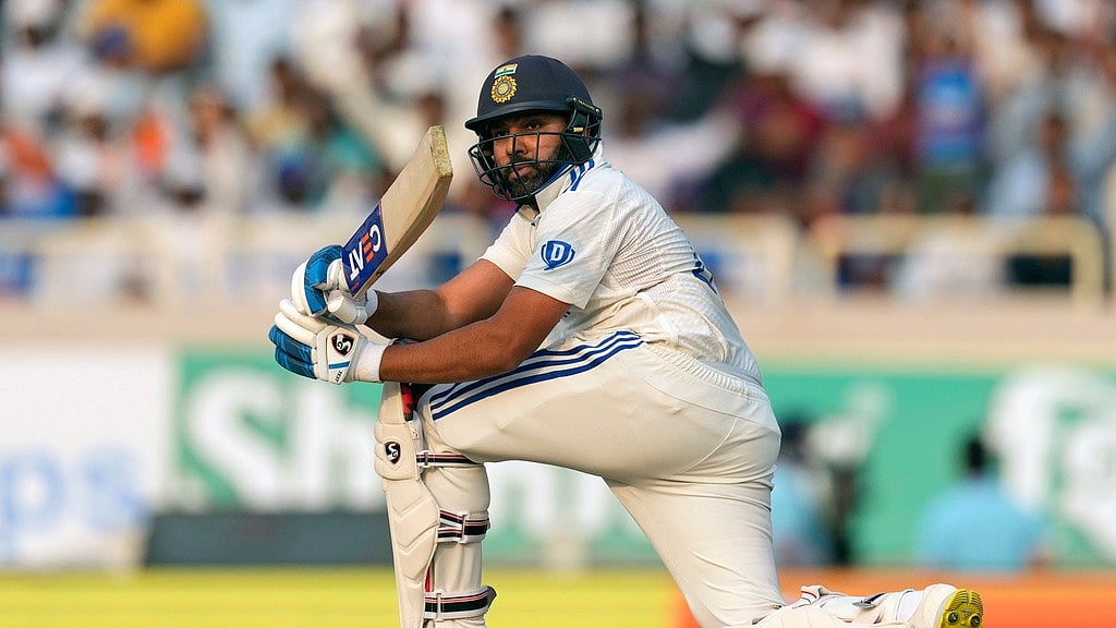 India captain Rohit Sharma plays a shot on the third day of the fourth Test match against England in Ranchi on Sunday, February 25, 2024. - AP/Ajit Solanki