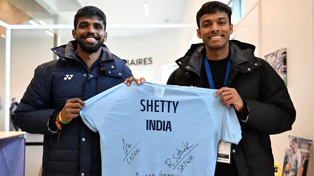 Satwiksairaj Rankireddy (L) and Chirag Shetty are the current World Number 1 pair in men's doubles badminton. - File