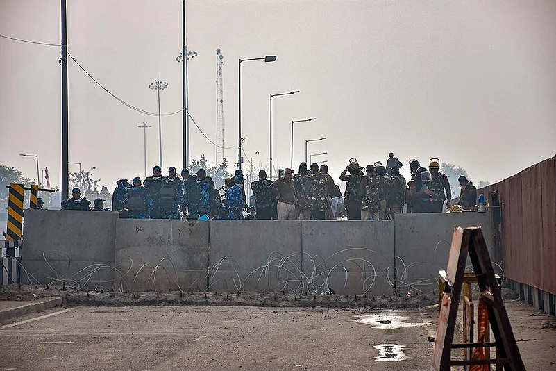 Farmers march: Security at Haryana border