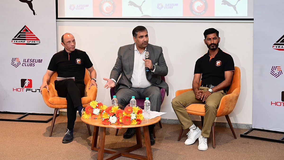 (From L-R) - Mr Terence (Terry) Phelan, Sporting Director, South United Sports Foundation, Mr Sharan Parikh, Director, South United Football Club and Mr Sachin Badadhe, Head Coach, SUFC. - Photo Courtesy: SUFC