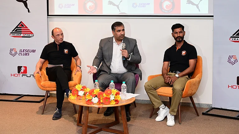 (From L-R) - Mr Terence (Terry) Phelan, Sporting Director, South United Sports Foundation, Mr Sharan Parikh, Director, South United Football Club and Mr Sachin Badadhe, Head Coach, SUFC. - Photo Courtesy: SUFC