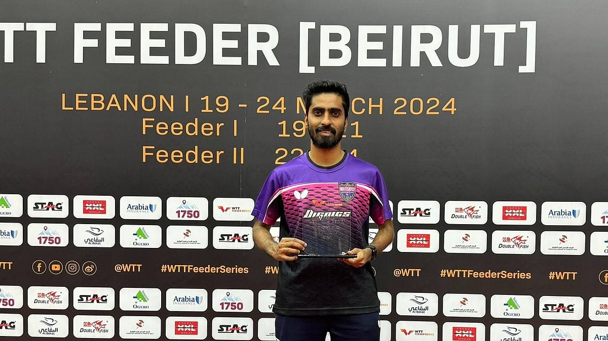 X (Gnanasekaran Sathiyan) : Gnanasekaran Sathiyan defeated compatriot Manav Thakkar 3-1 (6-11, 11-7, 11-7, 11-4) on the final day of WTT Feeder Beirut 2024.