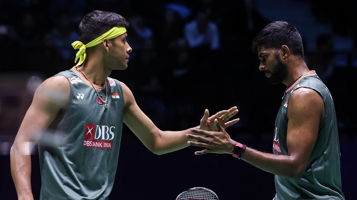 (Photo: X|BAI Media) : Satwiksairaj Rankireddy and Chirag Shetty will take on Jomkoh Supak and Kedren Kittinupong of Thailand for a place in the BWF French Open 2024 men's doubles semi-final.