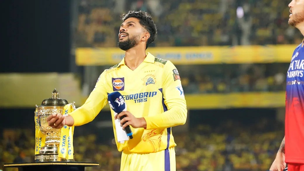 CSK captain Ruturaj Gaikwad during the toss of the 2024 IPL opening match against RCB on March 22, Friday. - (Photo: IPL)